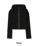 Tinen dart cropped hooded zip-up