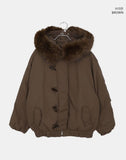 Coron Duffle Balloon Over Fur Hood Zip-up Padding