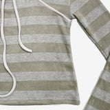 Hidden Stripe Unbalanced Neck T-shirt