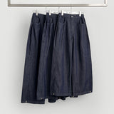Non-Fade Summer Cooling Banding Folding Cut Hem Snap Wide Denim Pants