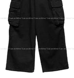 Solid cargo pocket cotton pants