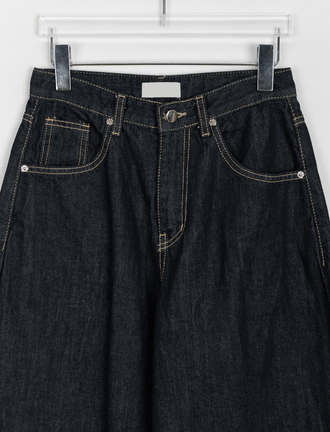 【BAON】Yokui Raw Wide Denim Pants BAON (バオン) - ヨクイ生ワイドデニムパンツ / Yokui Raw Wide