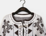 Enin Nordic Duffle Button Short Knit Cardigan