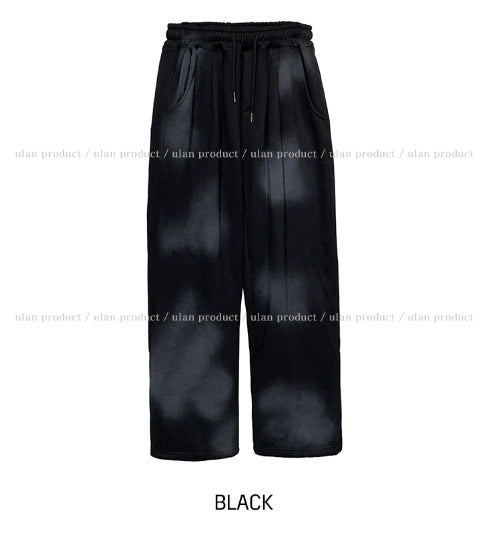 【U LAN】Mety Dirty Wide Pintuck Training Pants U LAN (ユーラン) - メティダーティーワイドピンタック