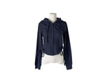 Hoan Lace Sleeveless Shirring Hood Zip-Up