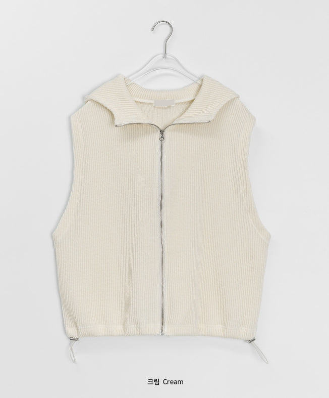 【BAON】[unisex] Kuomi Over String Hood Knit Vest BAON (バオン) - [男女兼用]クオミオーバーストリングフード