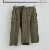 Cut long semi-straight cargo pocket pants