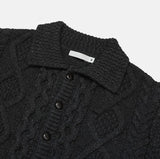 Orchid wool collar long cardigan
