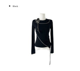 Pencil Layered Unbalanced Color Matching Line T-Shirt