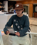 [BAONHAUS] Comcard Flower Patch Round Long Sleeve Tee