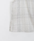 Yenmi Linen Check Button Sleeveless Blouse