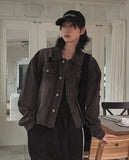 Kuden damage crop denim jacket