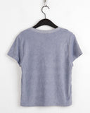 Peubo Terry Airplane Semi Crop Short Sleeve T-Shirt