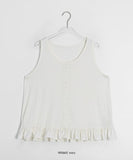 [BAONHAUS] Hironen Button Frill Layered Sleeveless