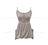 Moff Button Two-Way Sleeveless T-shirt