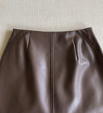 Roel Leather H-Line Skirt