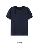 Rual Side Henley Neck Ringer Tee