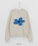 Melbona Flower Raglan Wool Round Knit
