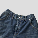 Kusi back band balloon denim pants