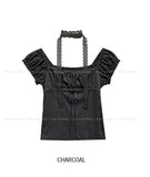 Yudee Dot Puff Short Sleeve Set