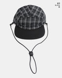 Dava Cotton Check Strap Camp Cap Hat