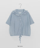 Shihyoko Seersucker Check Hood Short Sleeve Shirt