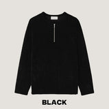 Otsi Ribbed Zipper Henley Neck