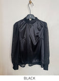 Seldin Velvet See-Through Dot Blouse
