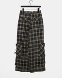 Maku checkered pocket long wide pants