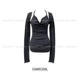 Jatte Dot Drape Halter Sleeveless Bolero Set