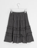 Burmil check midi banding skirt