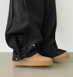 Hem Snap Cut Pin Tuck Adjust Wide Balloon Cotton Pants