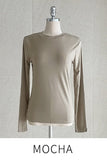 Tight Creamy Round Basic T-shirt