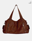 Griffin Leather Multi-Pocket Shoulder Bag