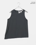 Romu Nylon Unbalanced Strap Ribbon Sleeveless Blouse