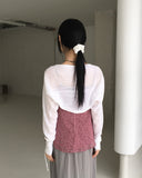 Racine Summer Ribbed Ribbon String Shawl Bolero Cardigan