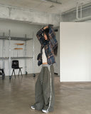 Veron Frill Color Matching Nylon Wide Two-Way Pants