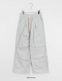 Timoa banding fleece brushed rivet wide pants