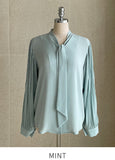 Riel Pleated Tie Blouse