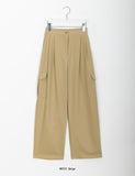 Tooken pin tuck cargo banding slacks