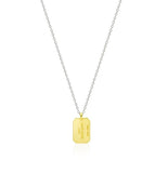 [Premium Plating] Volume Square AB TAG Necklace