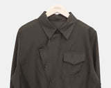 Cuhi Diagonal Button One-Pocket Collar Shirt