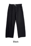 Eto Wide Black Cotton Pants