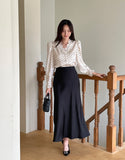 Shyro Satin Mermaid Banding Long Skirt