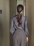 Lobuldi Satin Tie Blouse