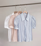 Belluan Tencel Collar Puff Blouse