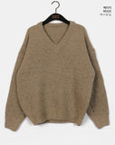 Mewmew Bokashi Loose Fit V-Neck Long Sleeve Knit