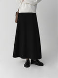 Flared Ribbed Long Skirt