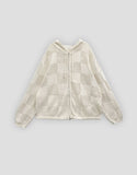 Chess Knit Hood Zip-up