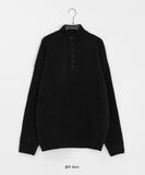 [unisex] Koriki Henry half-polar button over knit